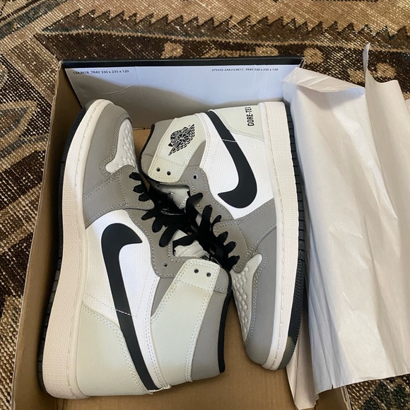 Nike Shoes - Jordan 1 High-Top Sneakers - White and Gray